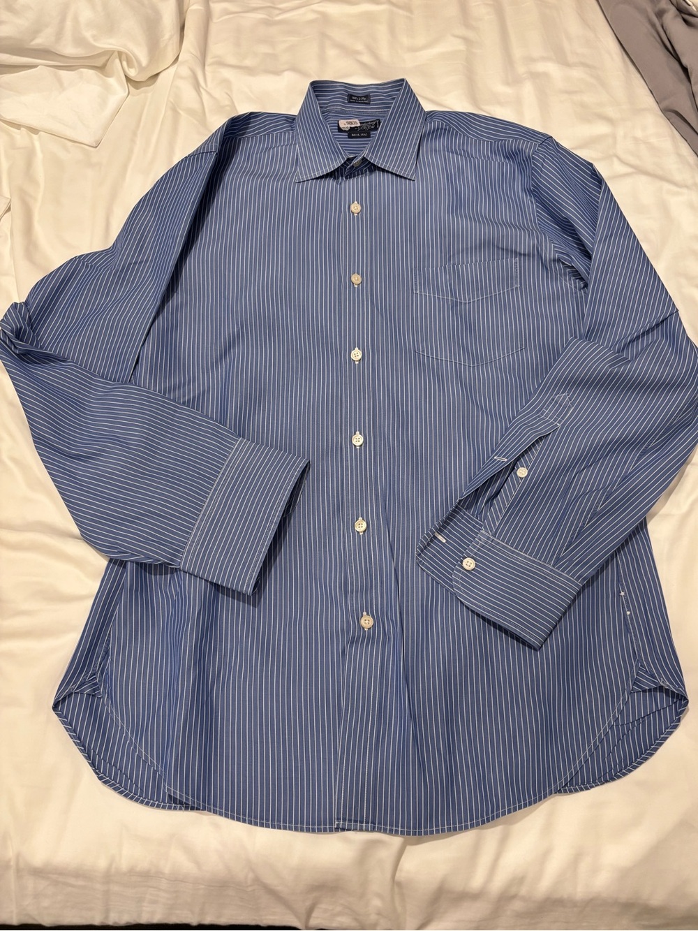J. Crew Men's Classic Fit Blue Stripe Dress Shirt